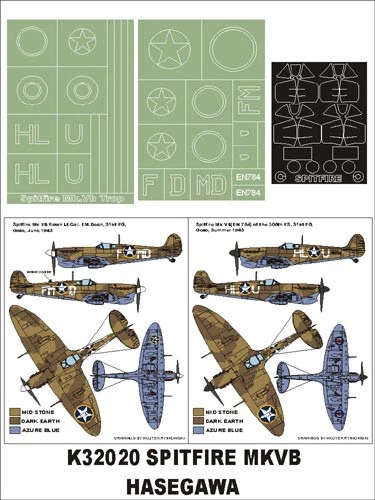Montex 1/32 Spitfire Mk Vb trop - Super Paint Mask set (K32020)