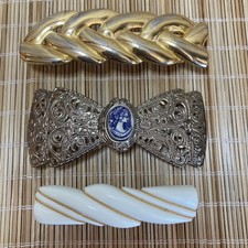 Vintage Hair Barrette Made In Korea Cameo  Made In France  Signed Philips LOT