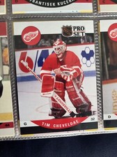 1990-91 Pro Set Hockey Card Tim Cheveldae Detroit Red Wings #602