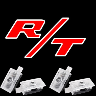 4Pcs RED R/T HD Car LED Door Lights Puddle Projector Lamp For Dodg e Charger