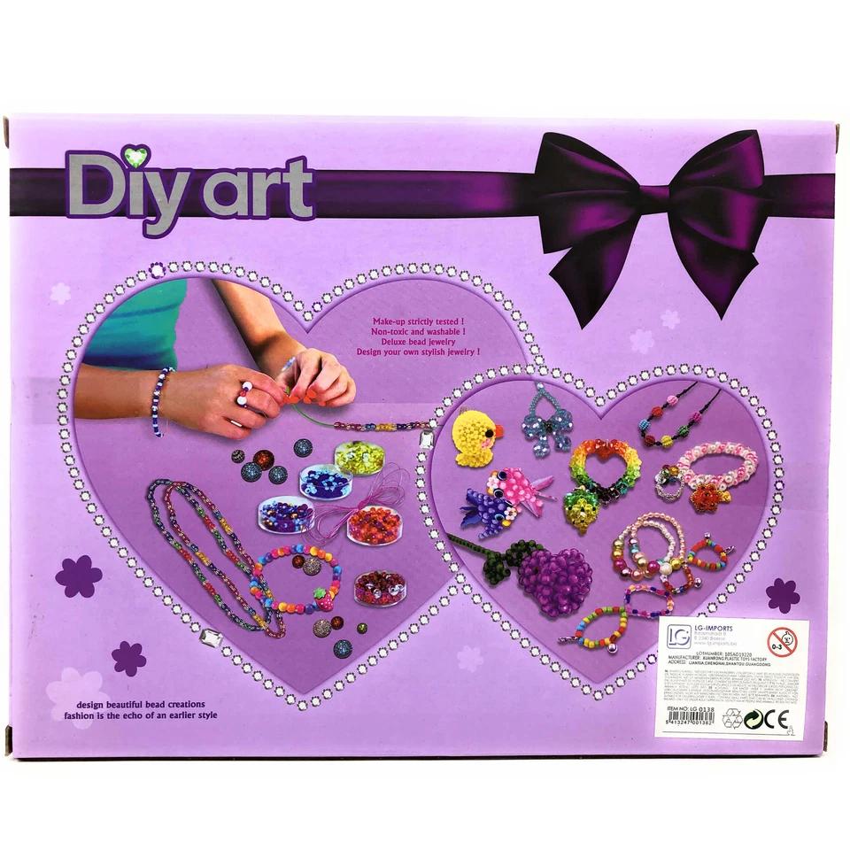 Bastelset Mädchen Perlen Armband Ketten basteln Schmuck Kinder DIY auffädeln - Bild 4 von 4