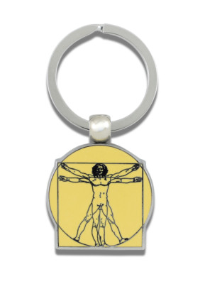 ACME Studio ''Science'' LEONARDO DA VINCI s  Vetruvian Man Two Sided Key Ring NEW