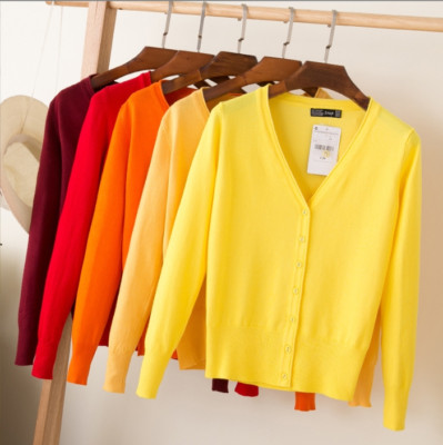 Damen Strickjacke Cardigan Top Strickpullover Feinstrick-Kaschmir Pulli Pullover
