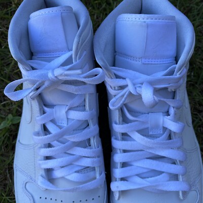 Nike Air Jordan 1 Retro Mid 2020 Triple White 554724-130 Mens Size