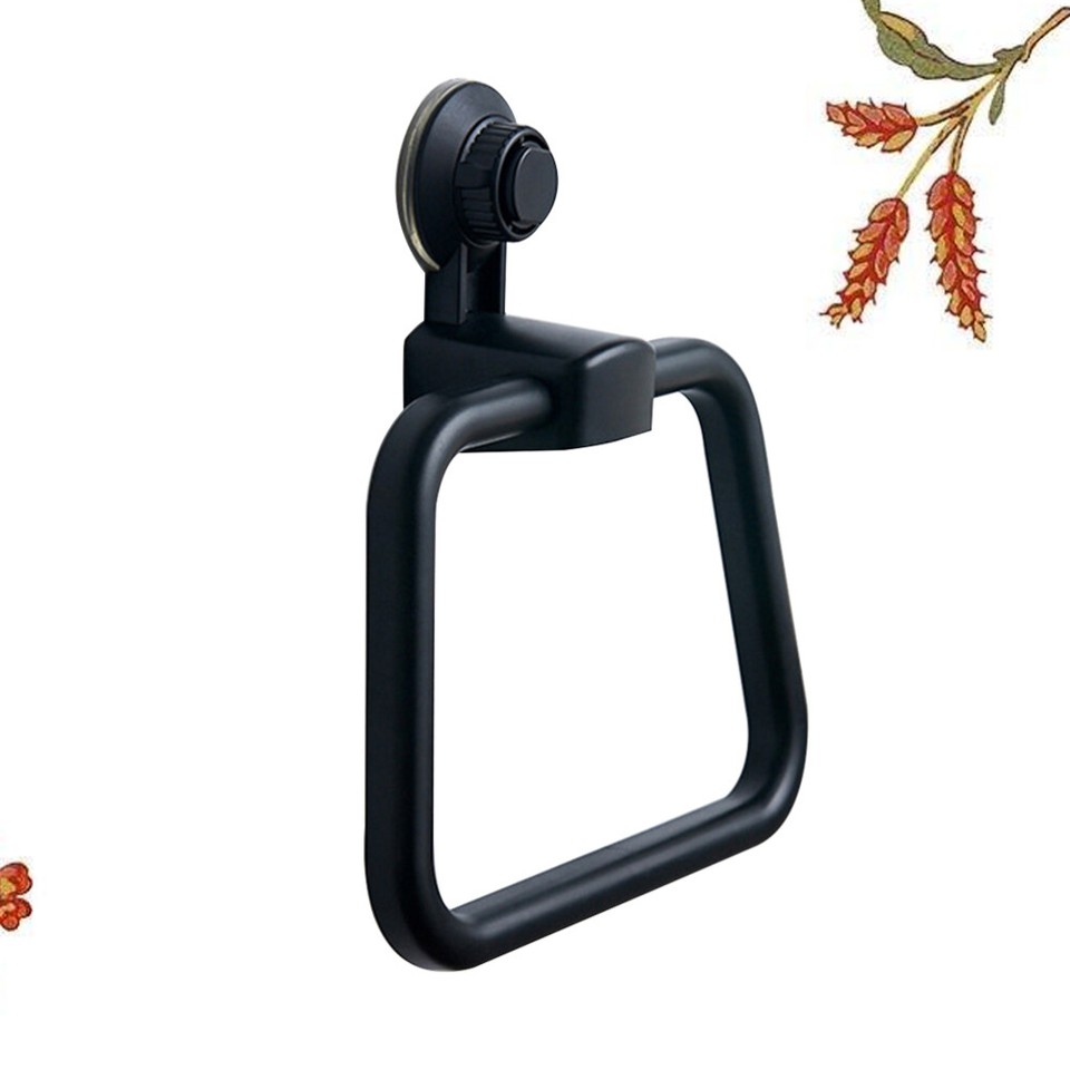 Suction Cup Hooks Reusable Hook Towel Ring Holder for Shower Bathroom