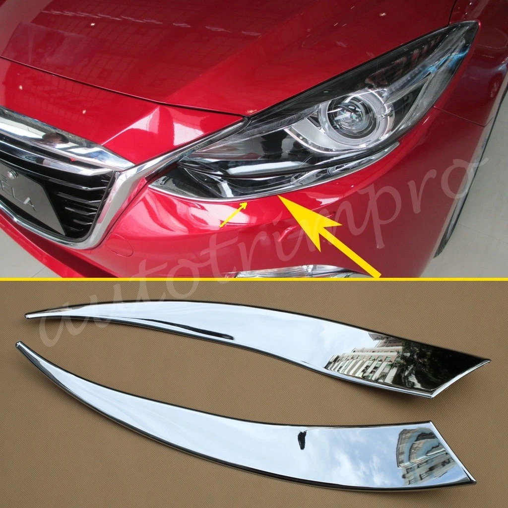 For Mazda 3 2014 2015 2016 Head Light Lamp Front Eyebrow Cover Trim Accessories