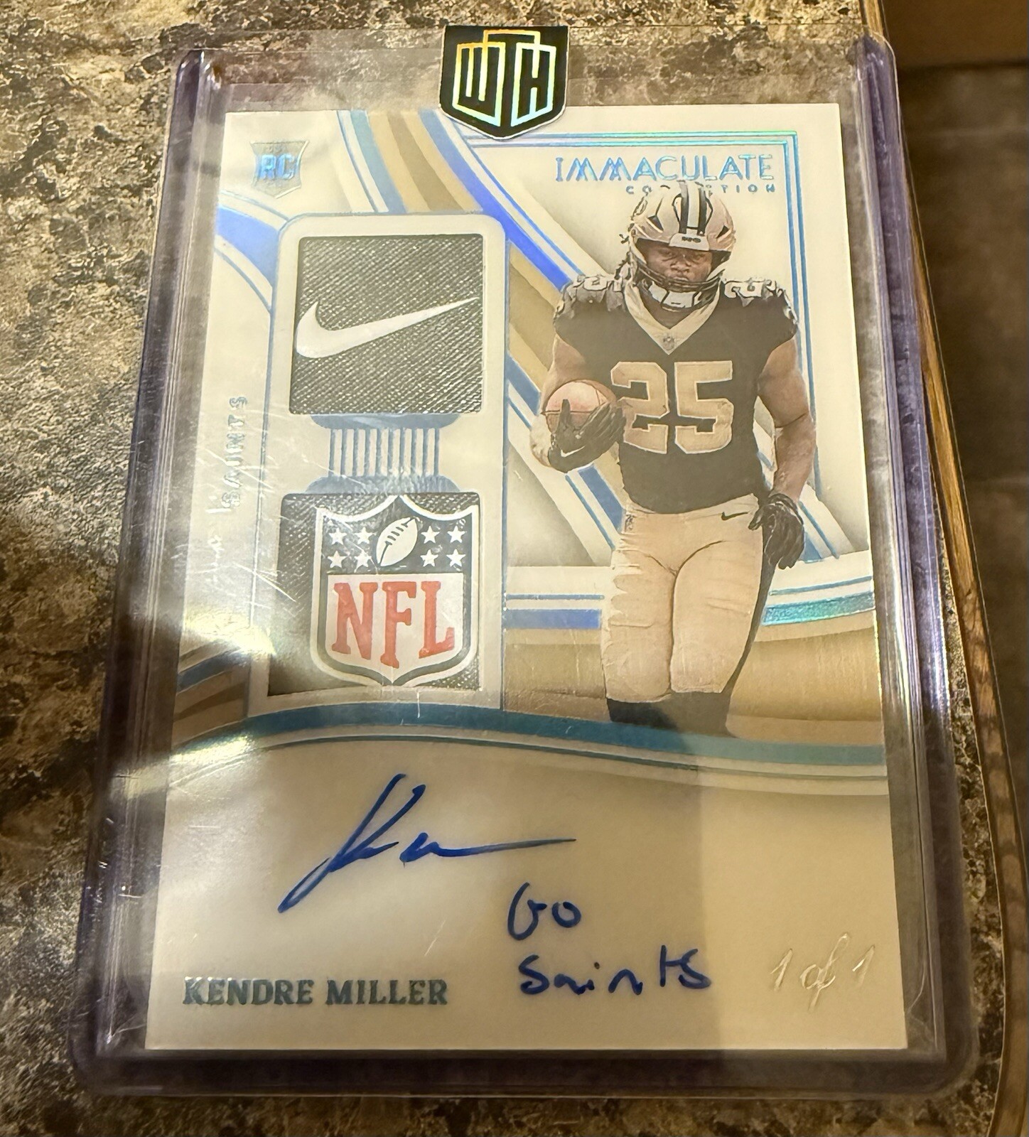 1/1  GO SAINTS!  Immaculate  Premium Patch Rookie Autographs  Kendre Miller