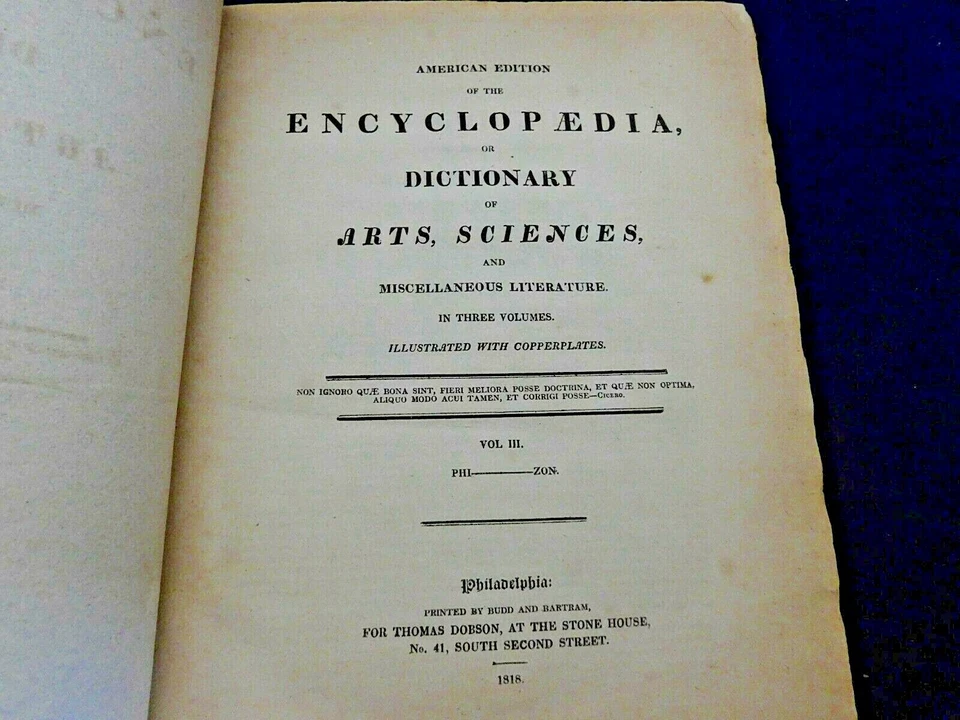 Encyclopedia or Dictionary of Arts, Sciences, and Miscellaneous Lit (1818) Foto 4 de 4