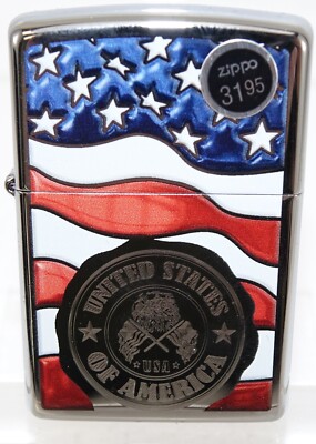 Zippo 29395 American Stamp on Flag Lighter for sale online | eBay