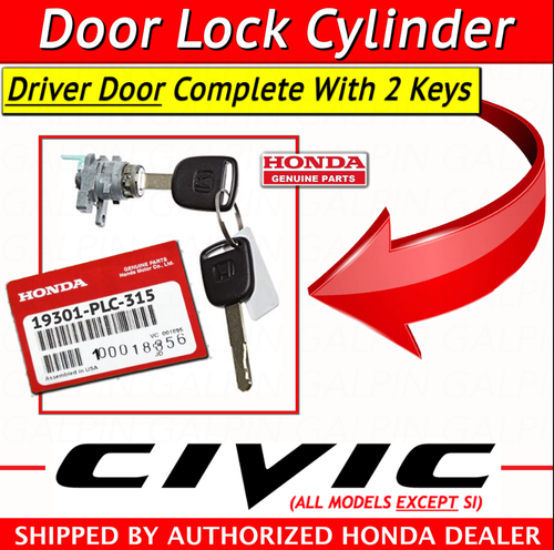 🔥 NEW GENUINE HONDA CIVIC 2004 2005 DRIVERS DOOR LOCK CYLINDER 72185