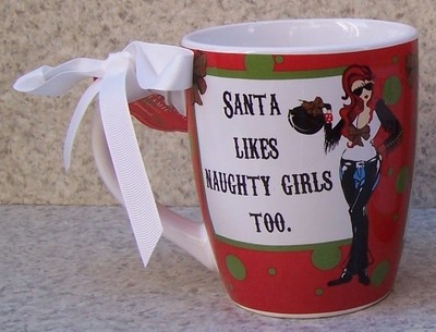 Jumbo Coffee Mug Santa Likes Naughty Girls Too New 24 Ounce Cup With Gift Box Ebay