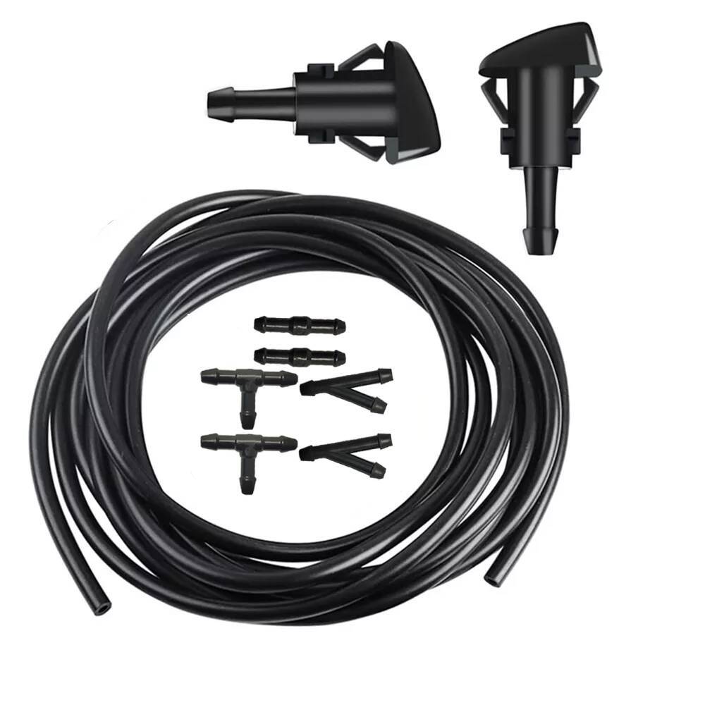 Universal Car Windshield Washer Nozzle Spray Jet Kit with Hose  