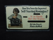 EARLY 1900'S REINGTON TYPEWRITER ADVERTISING CELLILOID ERASER CARD - 100% ORIG. thumbnail