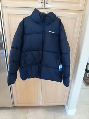 【希少】Columbia puffer jacket check navy Brand New Colombia Puffer Jacket Perfect 2 Heavy-duty New Mens Xxl