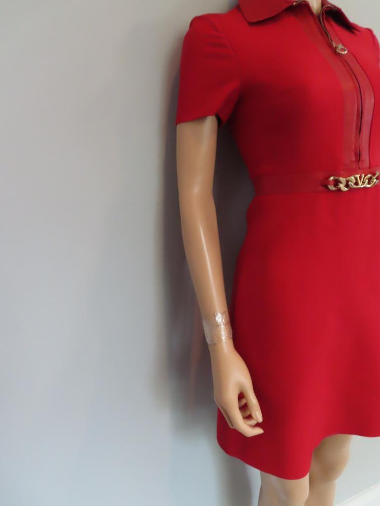 NWT Valentino Rosso Short Sleeve Mini Dress/Gold V Logo NWT Valentino Rosso Short Sleeve Mini Dress/Gold V Logo