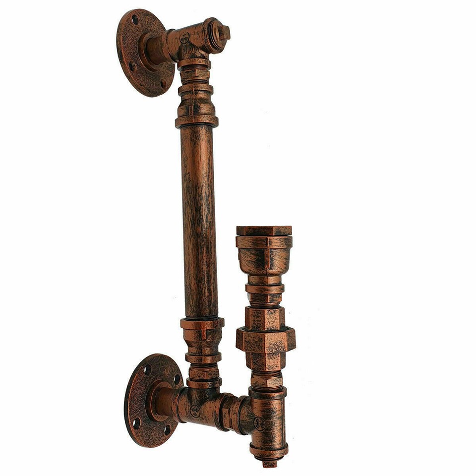 LEDSone Hängeleuchte Im Vintage-Stil, Rustikal, Steampunk-Stil, Metall, Wasserrohr, Retro-Deckenleuchte, 3-Wege-Stange, Moderne Lampe, Metallrohr-Beleuchtung, Hängeleuchte (gebürstetes Kupfer