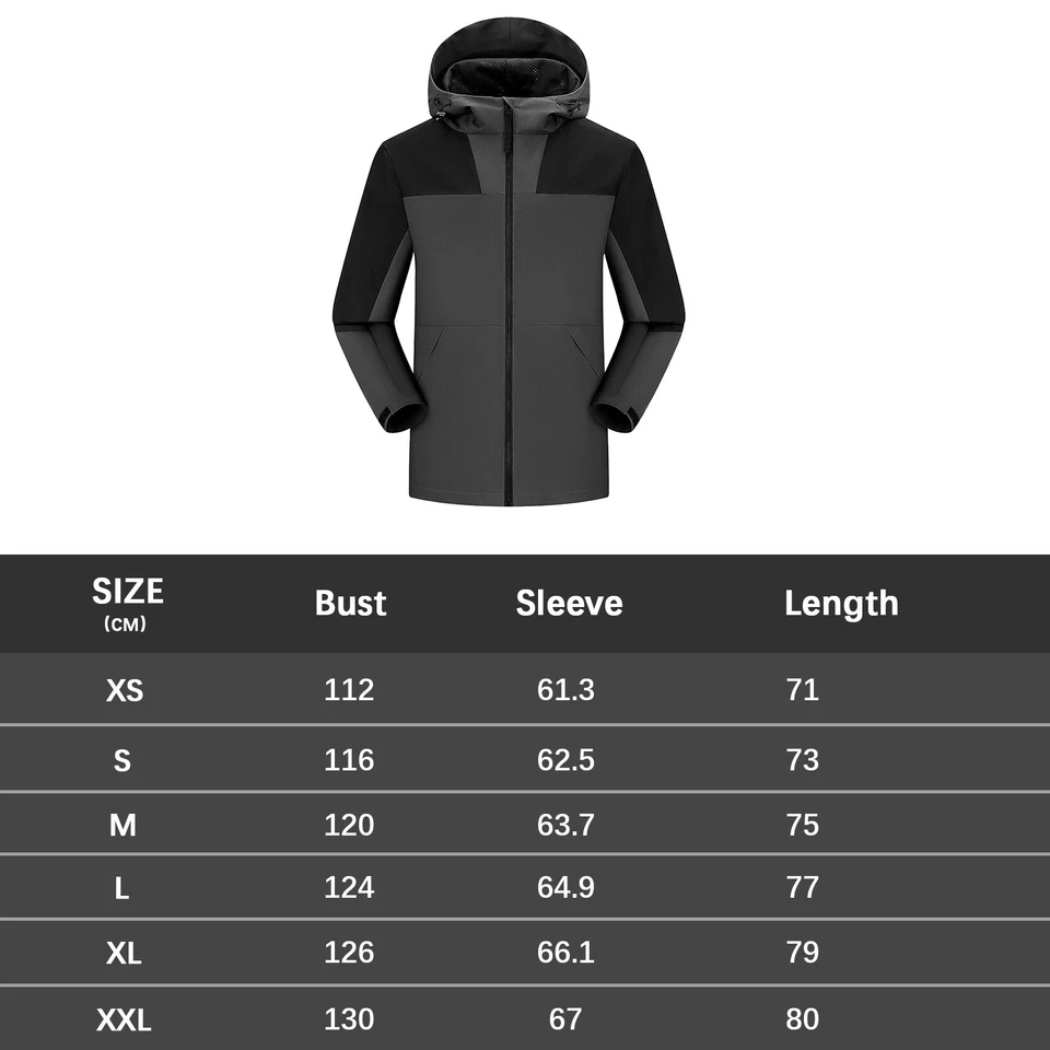 MEETYOO Men's Waterproof Rain Jacket Outdoor Raincoat Hiking Windbreaker Jacket - Image 4 of 4