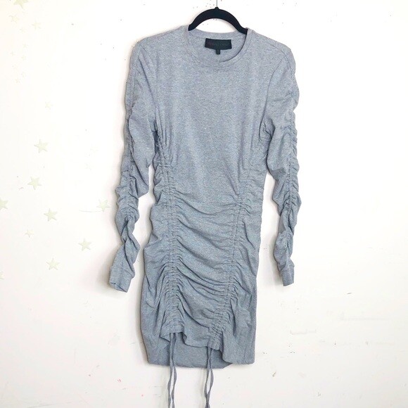 Kendall & Kylie grey ruched mini body con dress