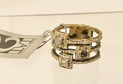 Tat2Designs Triple Layer Labradorite & Crystal Bronze Ring New with Tags size 7 