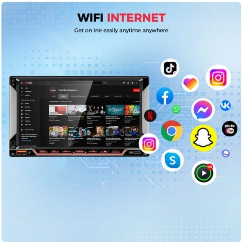 Radio estéreo para automóvil Android para Apple Carplay pantalla táctil 2 pulgadas BT GPS cámara Wifi Foto 3 de 4