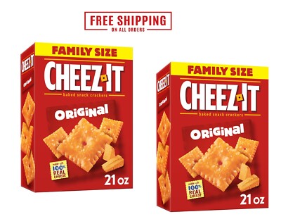 (2Pack )Cheez-It Original Cheese Crackers, Baked Snack Crackers, 21 oz New