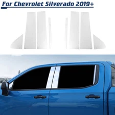 Stainless Steel Pillar Post Window Trim Cover For Chevy Silverado 2019-23 Chrome