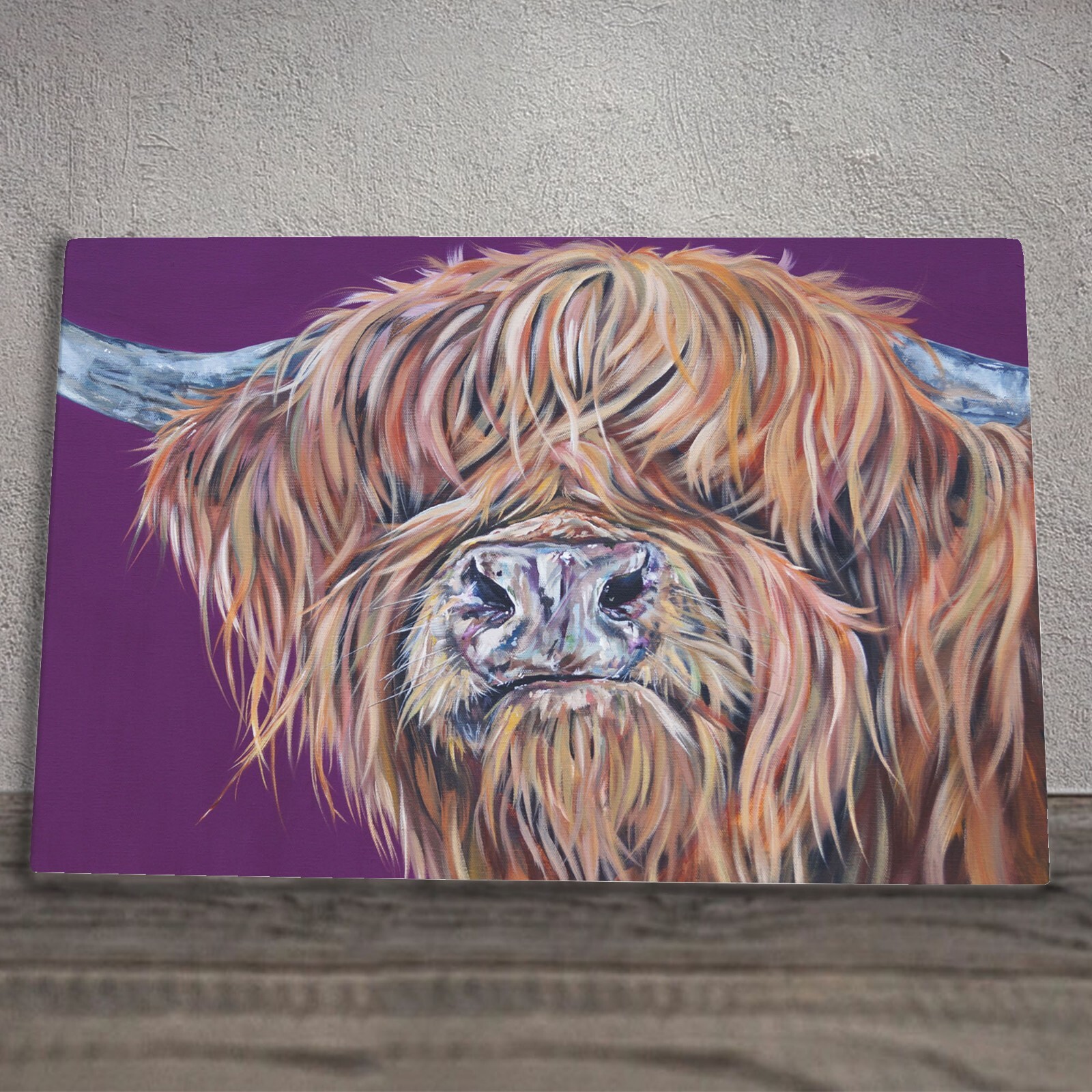 Highland Cow Ceramic Tile Picture Plaque Sign Art Chewing The Cud By Sam Fenner