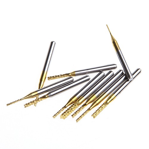 10Pcs 1/8 0.8-3.175mm PCB Drill Bit Engraving Cutter Rotary End Mill Set - Picture 4 of 8