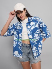 Womens Casual Cotton Shirt Print T-Shirt Tops Ladies Baggy Blouse Tee Baggy Size