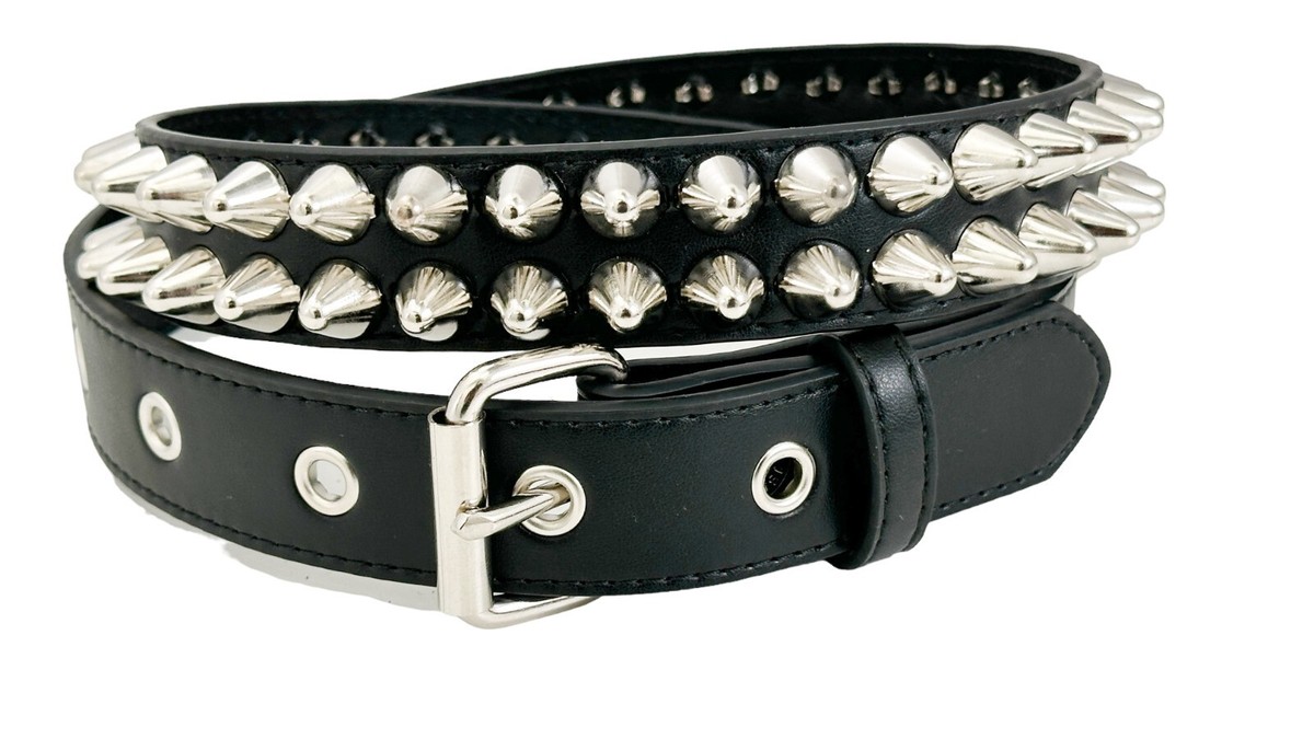 Vegan UK77 Conehead 2 ROW Studded Punk Goth 70's Retro Belt