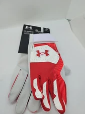 Under Armour UA Clean Up Batting Glove Red White Men Size S Small NWT 
