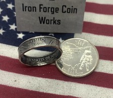 Ohio OH Handcrafted Washington Quarters coin ring Sizes 5-14 2002
