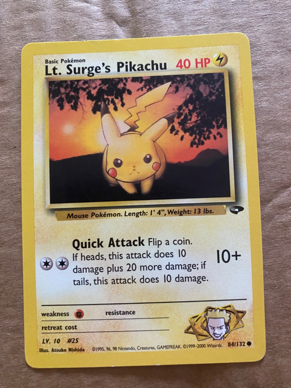 Pokemon Cards Lt. Surge's Pikachu Gym Challenge Common 84/132 Near Mint
