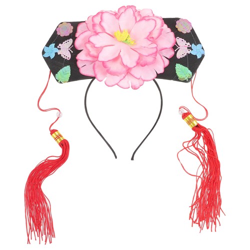 Cerchio per capelli stile cinese Qing Royal fermaglio per capelli donna fascia retrò - Foto 8 di 12