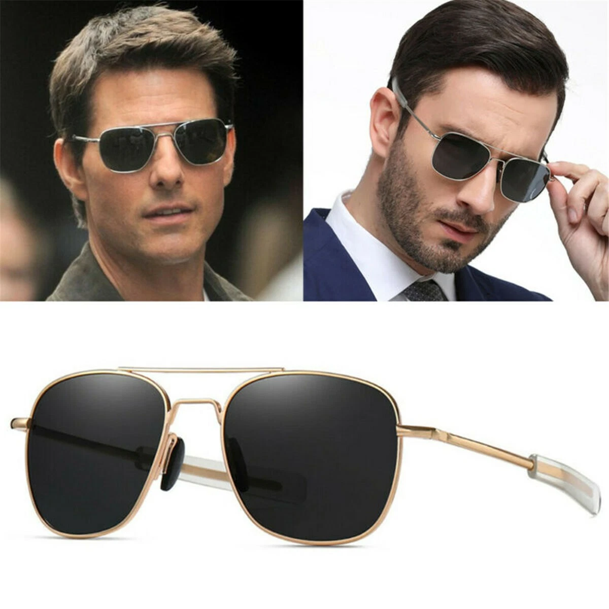Klassische Militär-Pilotensonnenbrille polarisiert Herren Pilot Retro Fahrbrille