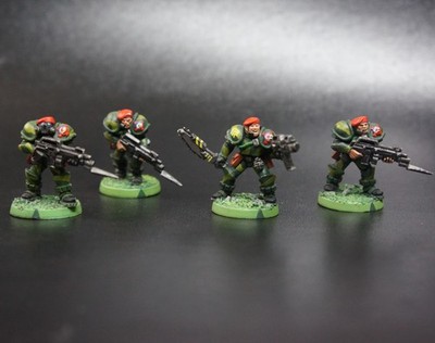 Warzone Mutant Chronicles Vintage 4 Painted Blood Beret Metal Miniatures 1997