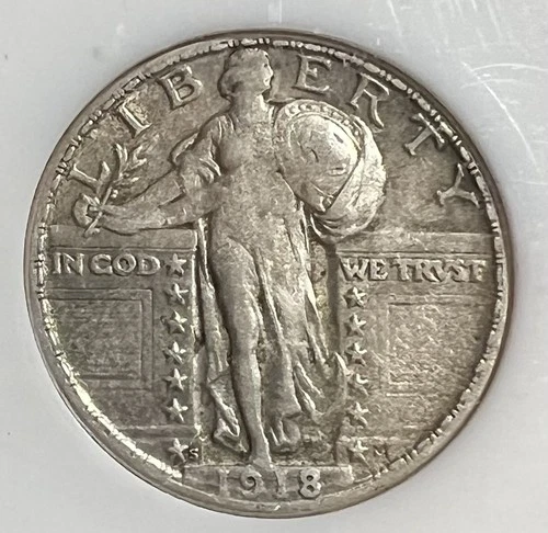 1918 S STANDING LIBERTY QUARTER VF+ GREAT PRICE