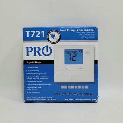 Pro1 T721 Non-Programmable 2H/1C Heat Pump Thermostat