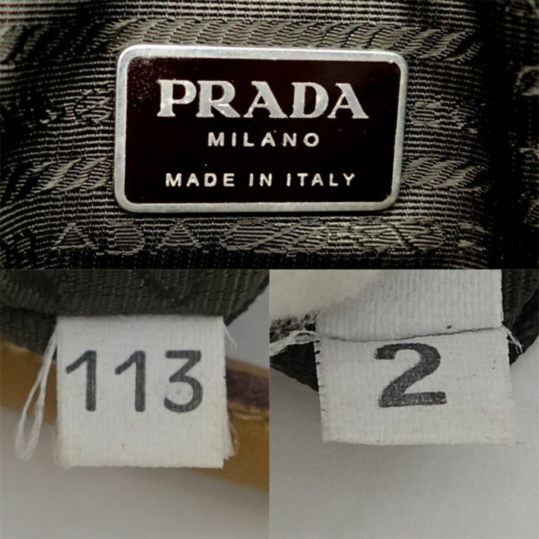 PRADA shoulder bag leather beige brown with keyring charm brand used 0990012478 thumbnail 5