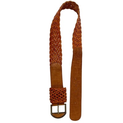 Axe Mode brown woven braided leather boho belt size 32 Axe Mode brown woven braided leather boho belt size 32 | eBay main image 2