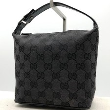 GUCCI GG Canvas Mini Vanity Bag Pelle Nera Unisex Autentica Borsa a Mano