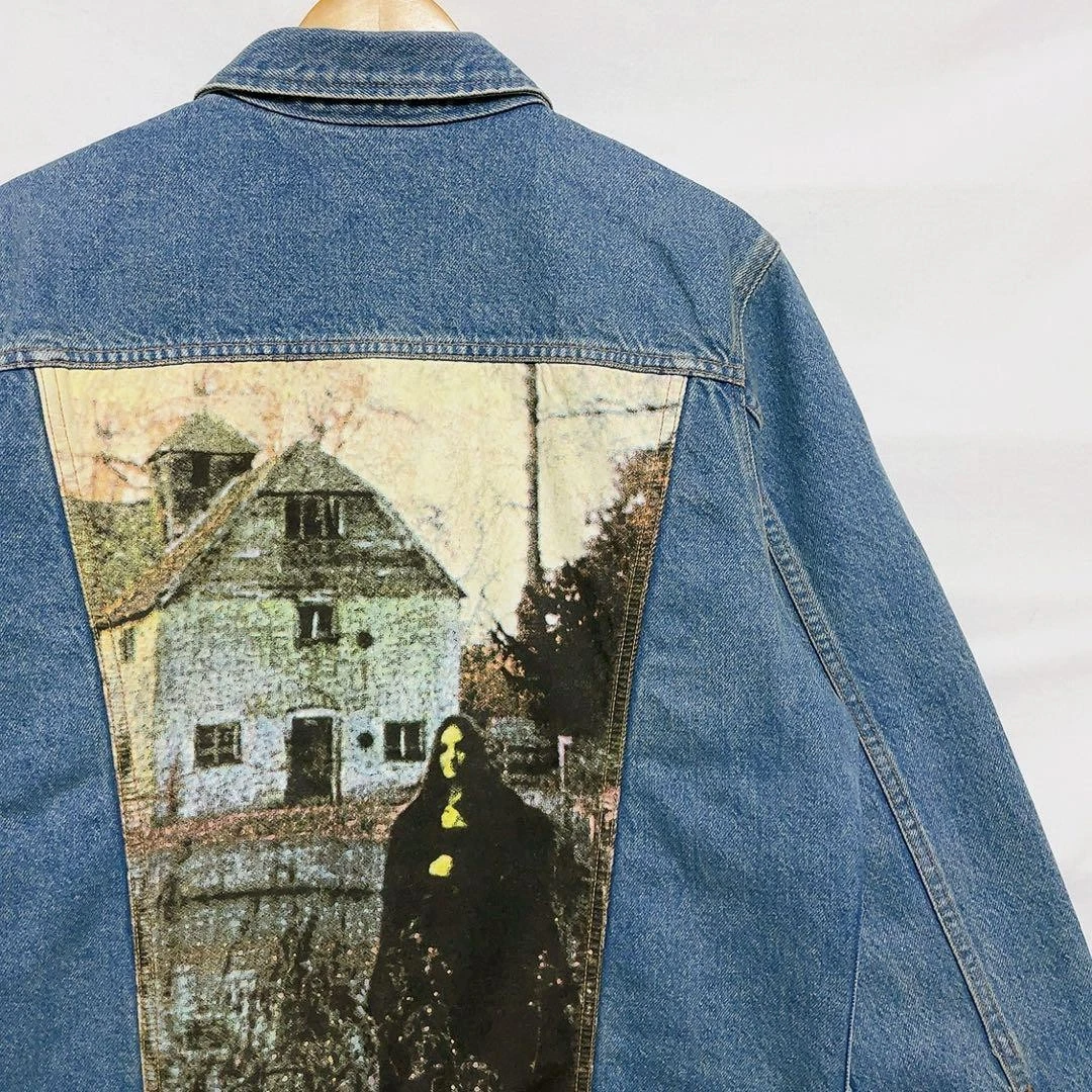 Veste camionneur Supreme délavé bleu coul SS noir sabbat denim taille M