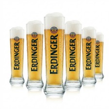 6x Erdinger Glas 0,3l Hefeweizen Wei&szlig;bier Pokal Alkoholfrei Gastro Geeicht Bier