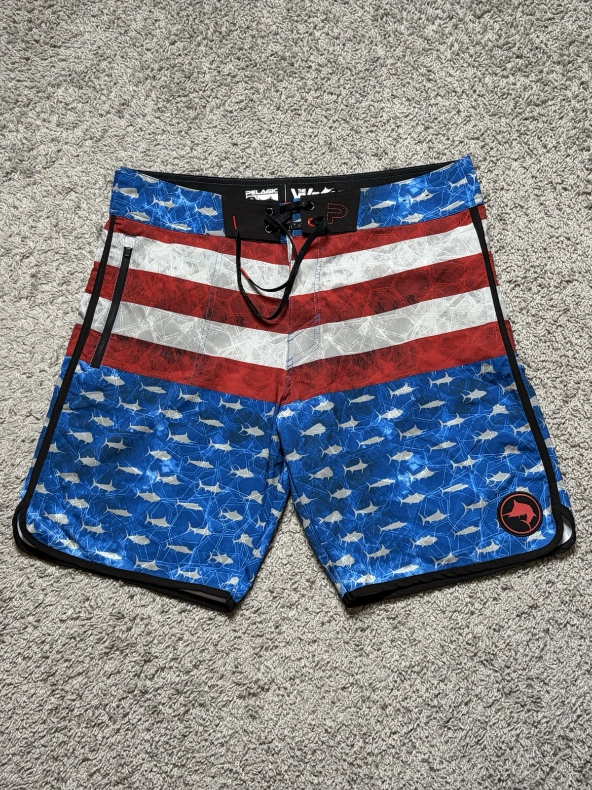Pelagic The Wedge American Flag Board Shorts Mens Size 36 Swim Beach Trunks
Opens in a new window or