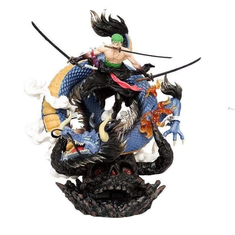 One Piece Zoro vs Kaido GK Statue 30cm Battle Scene Dragon Figure