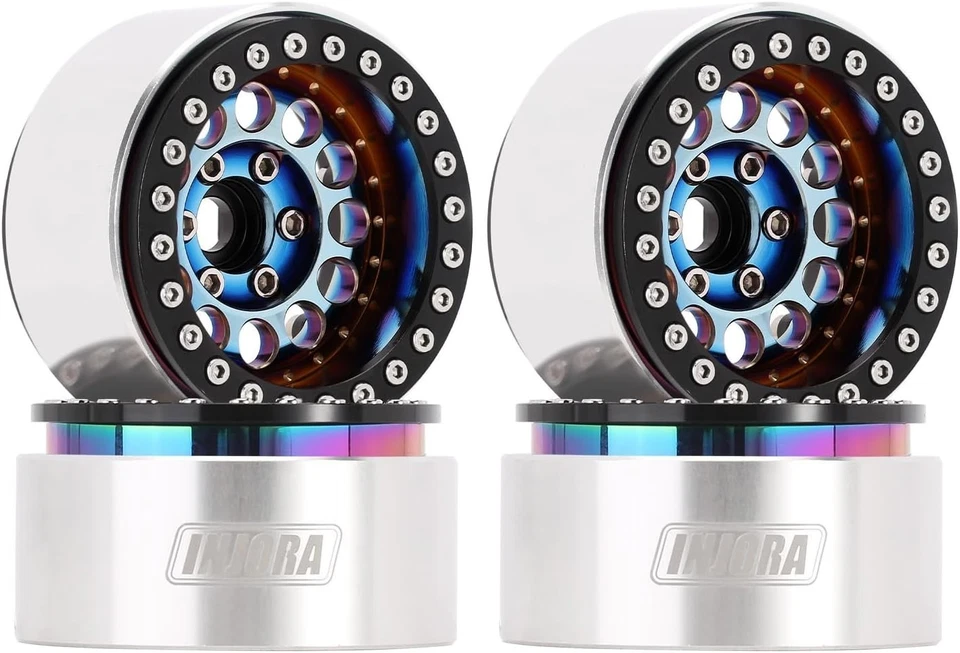 1.9" Beadlock Wheel Rim - Heavy Brass & Aluminum - Rainbow - Image 3 of 4