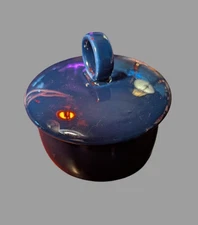 Butter Bell Sweeze 4” crock butter keeper cobalt blue ring handle