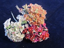 Vintage Forget Me Not Flower Lot Collection White Pink w/Pearl Millinery H5475