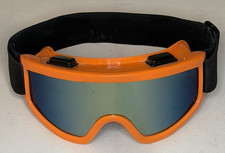 Orange Goggles with ChromaPop Mirrored Len Skiing, Snowboarding, Dirt Biking