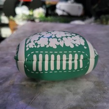 4" Football Squeezable Stress Reliever Sports Ball Green With Flowers